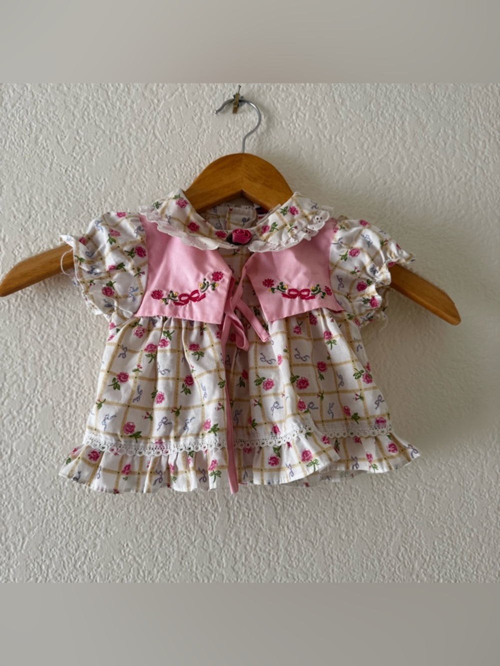 Vtg Catton Candy Dress Baby Girl 0-6m floral patchwork